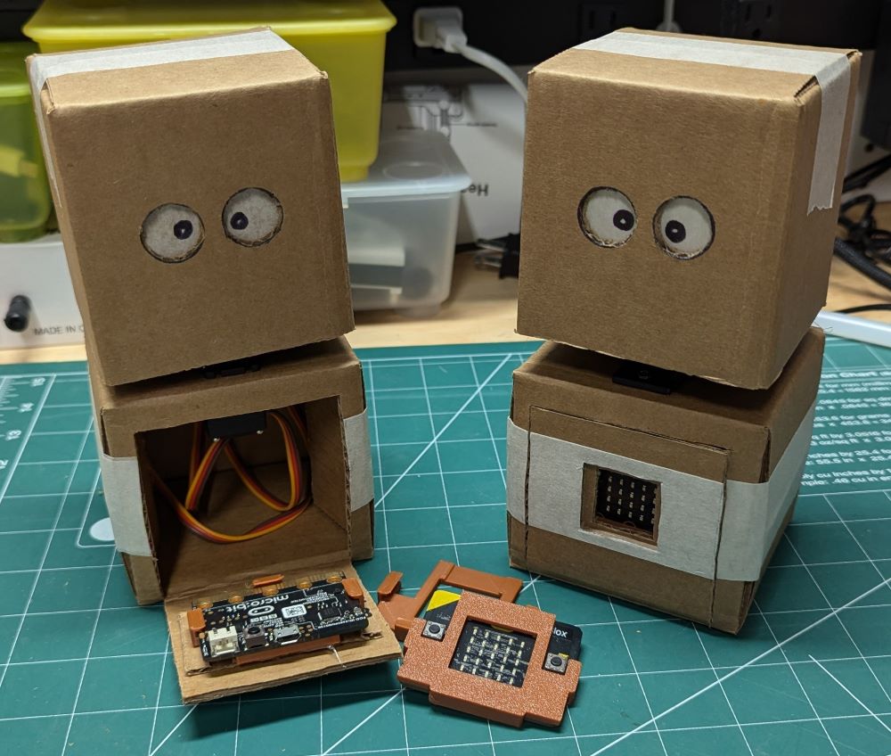 Elby with micro:bit sleeve installed